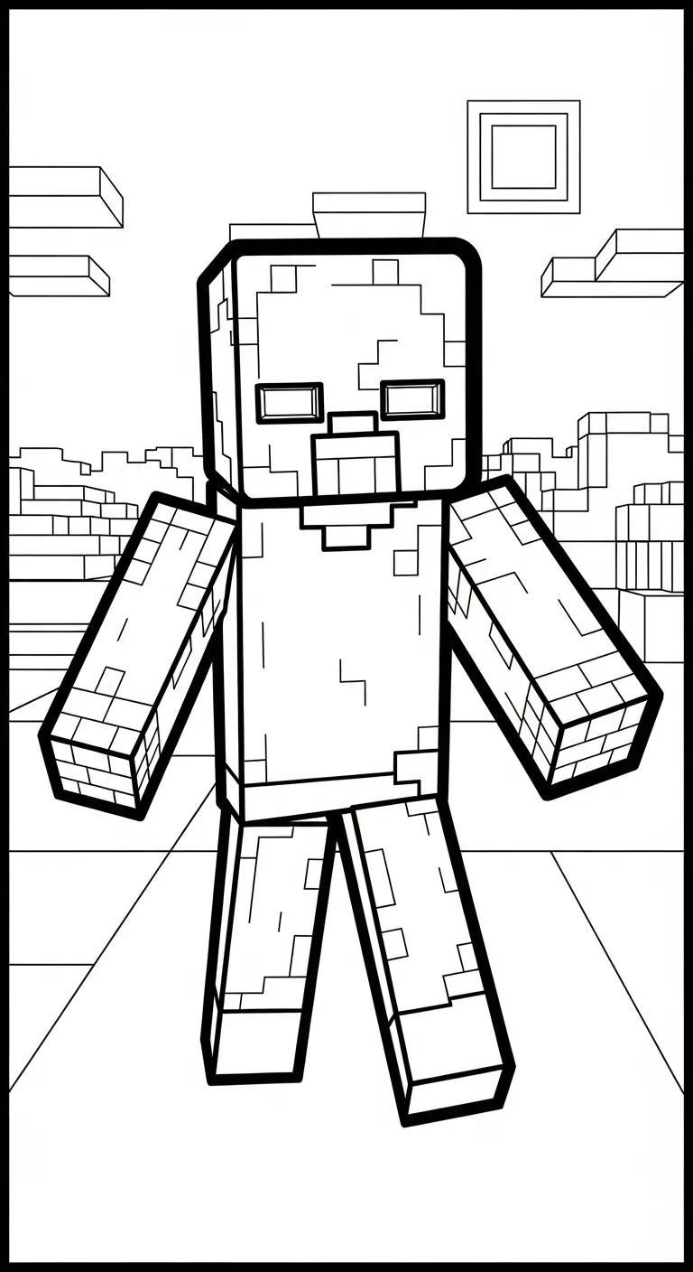 in tranh tô màu Tranh tô màu Minecraft cho bé 5 tuổi 1