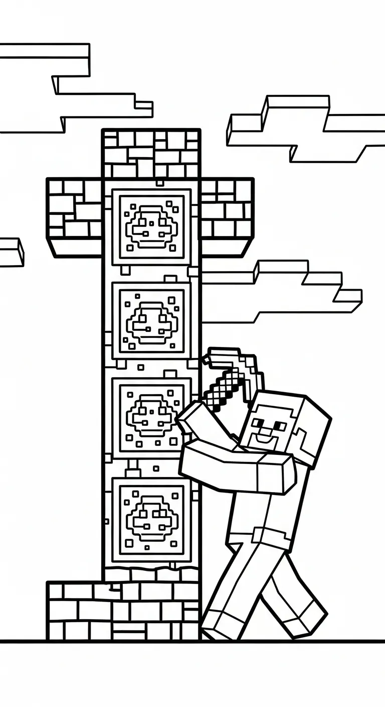 tải hình tô màu Tranh tô màu Minecraft pdf 1