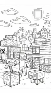 tải tranh tô màu Tranh tô màu Minecraft cho bé 3 tuổi