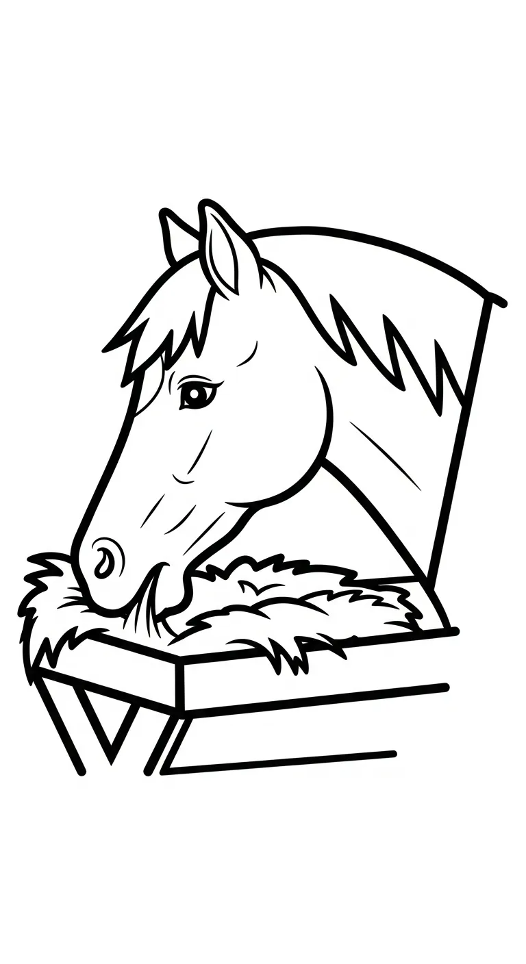 file tranh tô màu Ngựa cho bé in