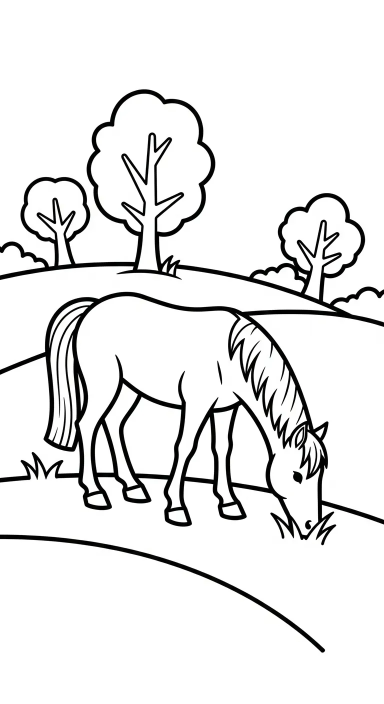 tranh tô màu Ngựa cho bé 4 tuổi miễn phí