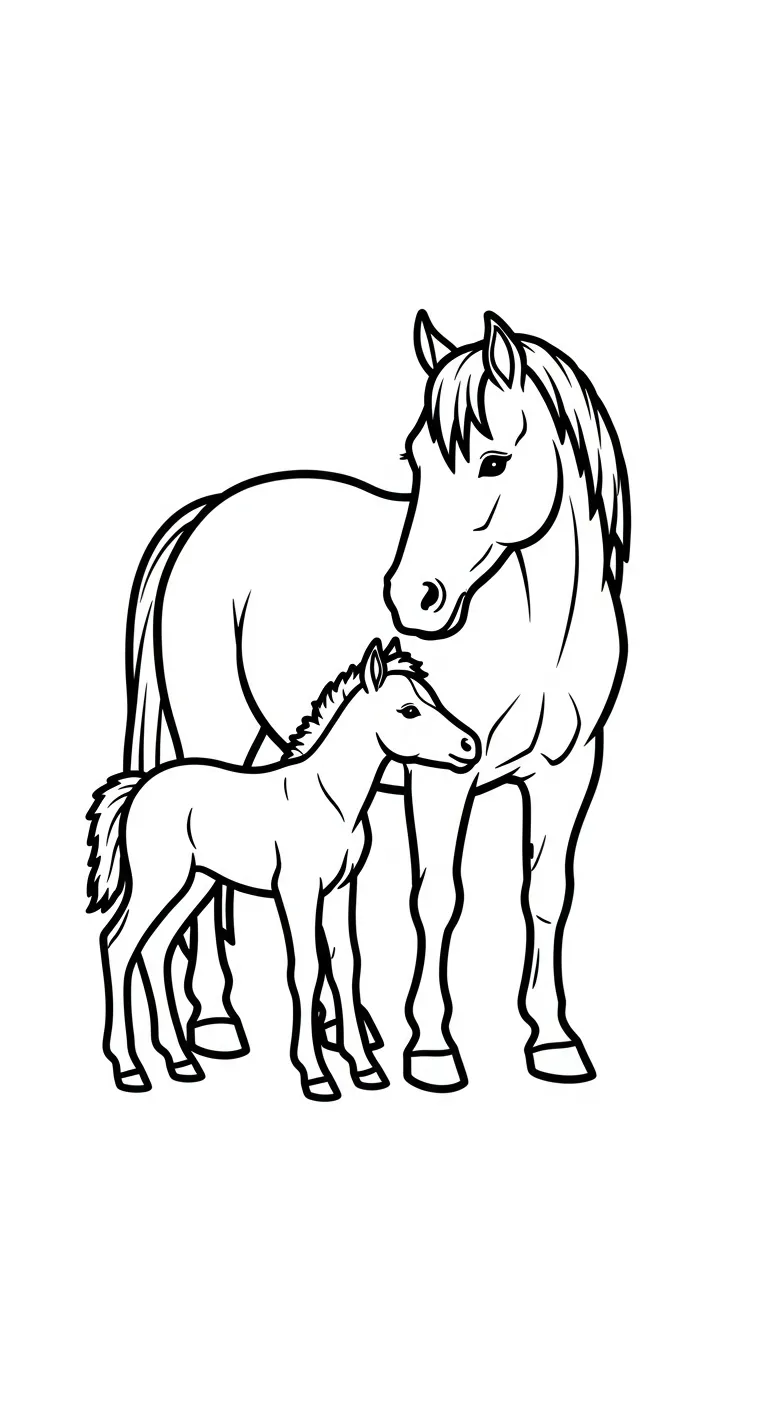 file tranh tô màu Ngựa cho bé in 1