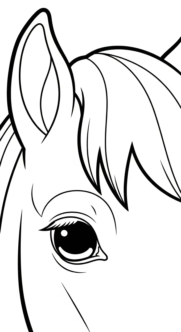 hình tô màu Ngựa cho bé 8 tuổi miễn phí