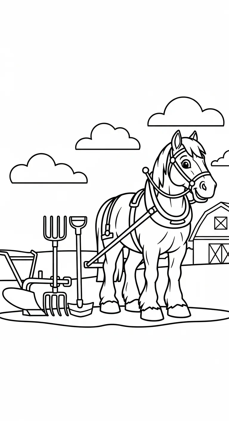 in hình tô màu Ngựa cho bé 7 tuổi 1