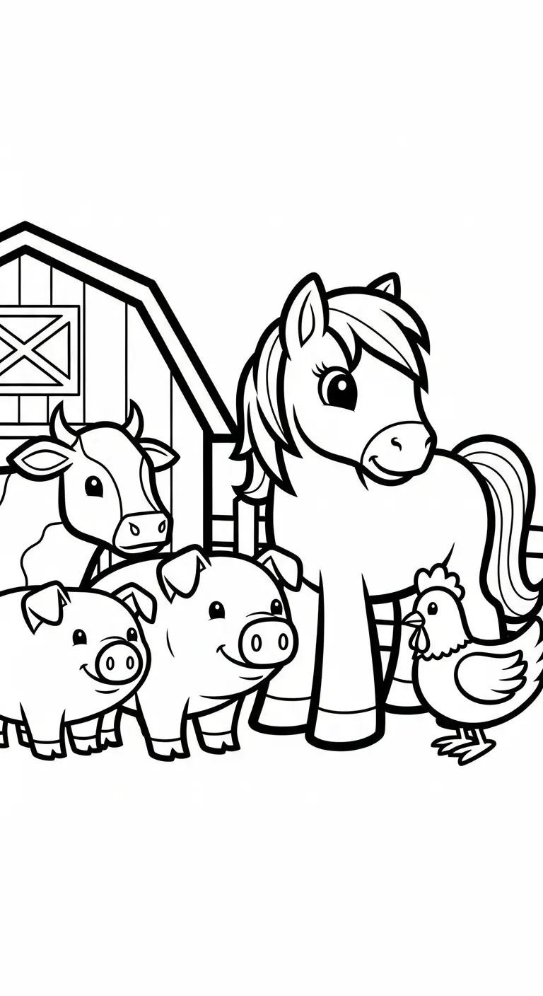 in tranh tô màu Ngựa cho bé 6 tuổi