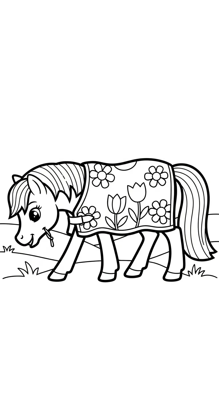 in hình tô màu Ngựa cho bé 4 tuổi