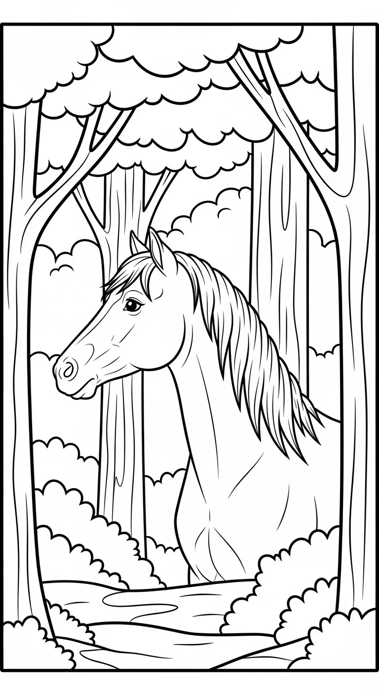 download tranh tô màu Ngựa cho bé