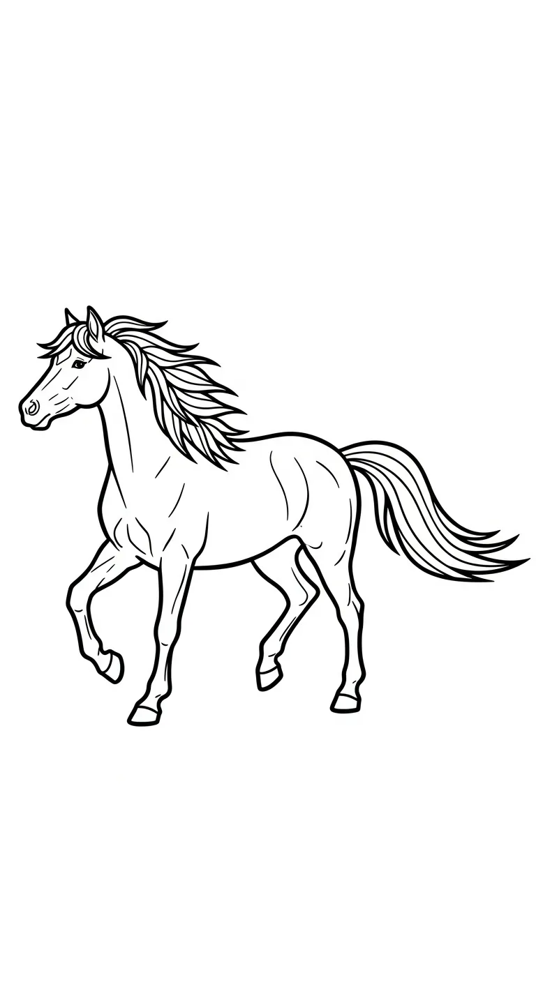 hình tô màu Ngựa tập tô