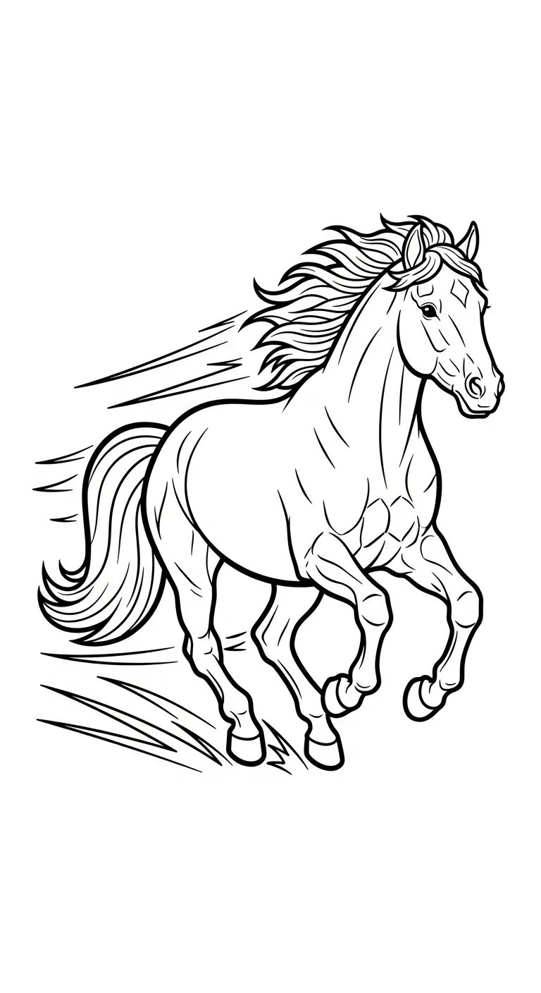 hình tô màu Ngựa cho bé 5 tuổi miễn phí