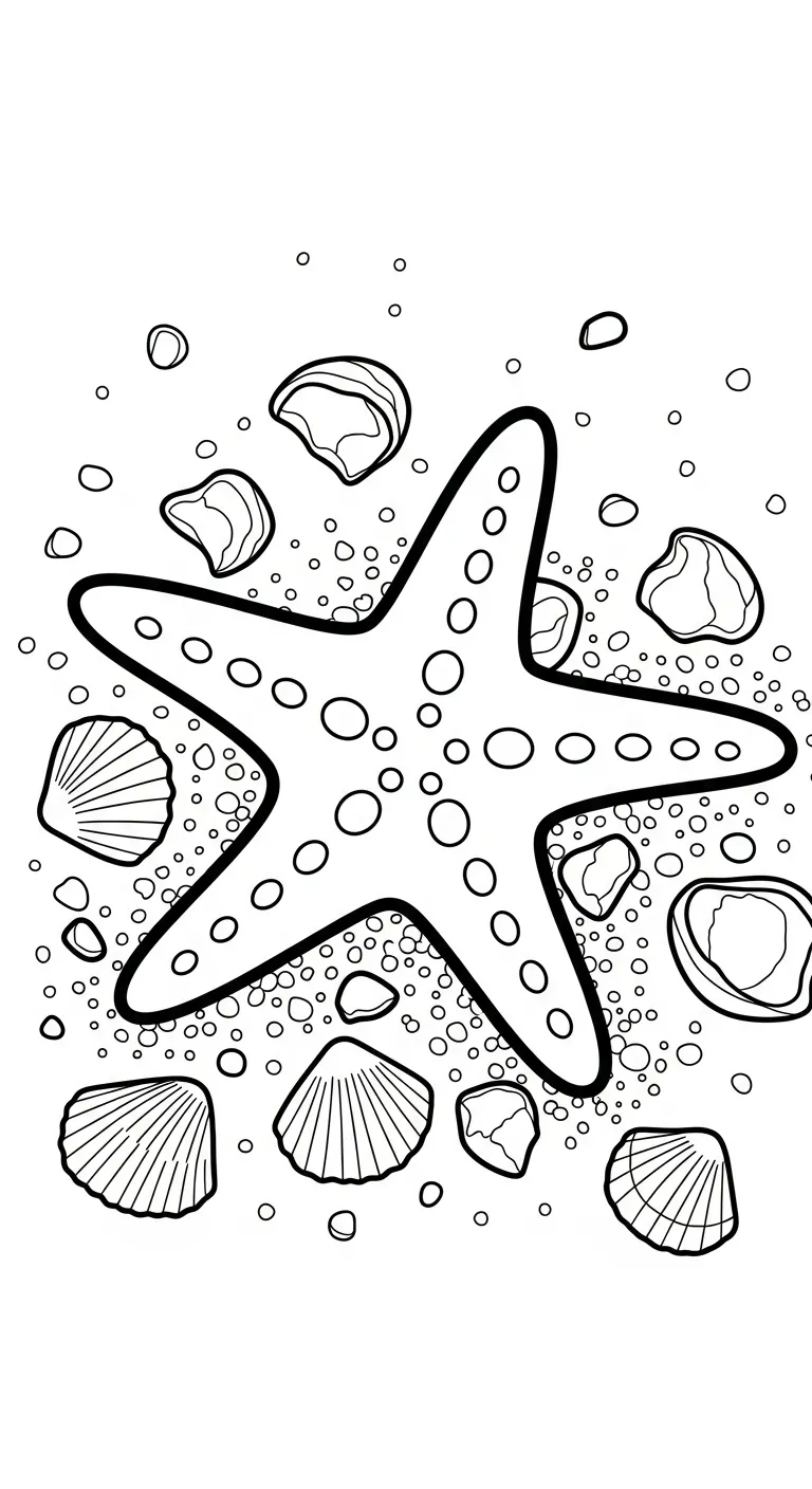 in hình tô màu Sao Biển cho bé 6 tuổi 1