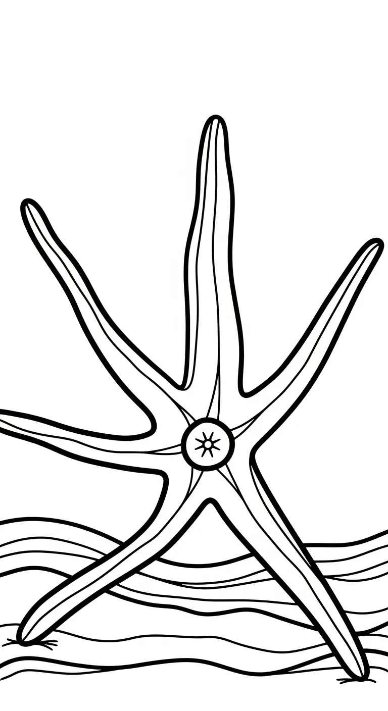 in hình tô màu Sao Biển cho bé 6 tuổi