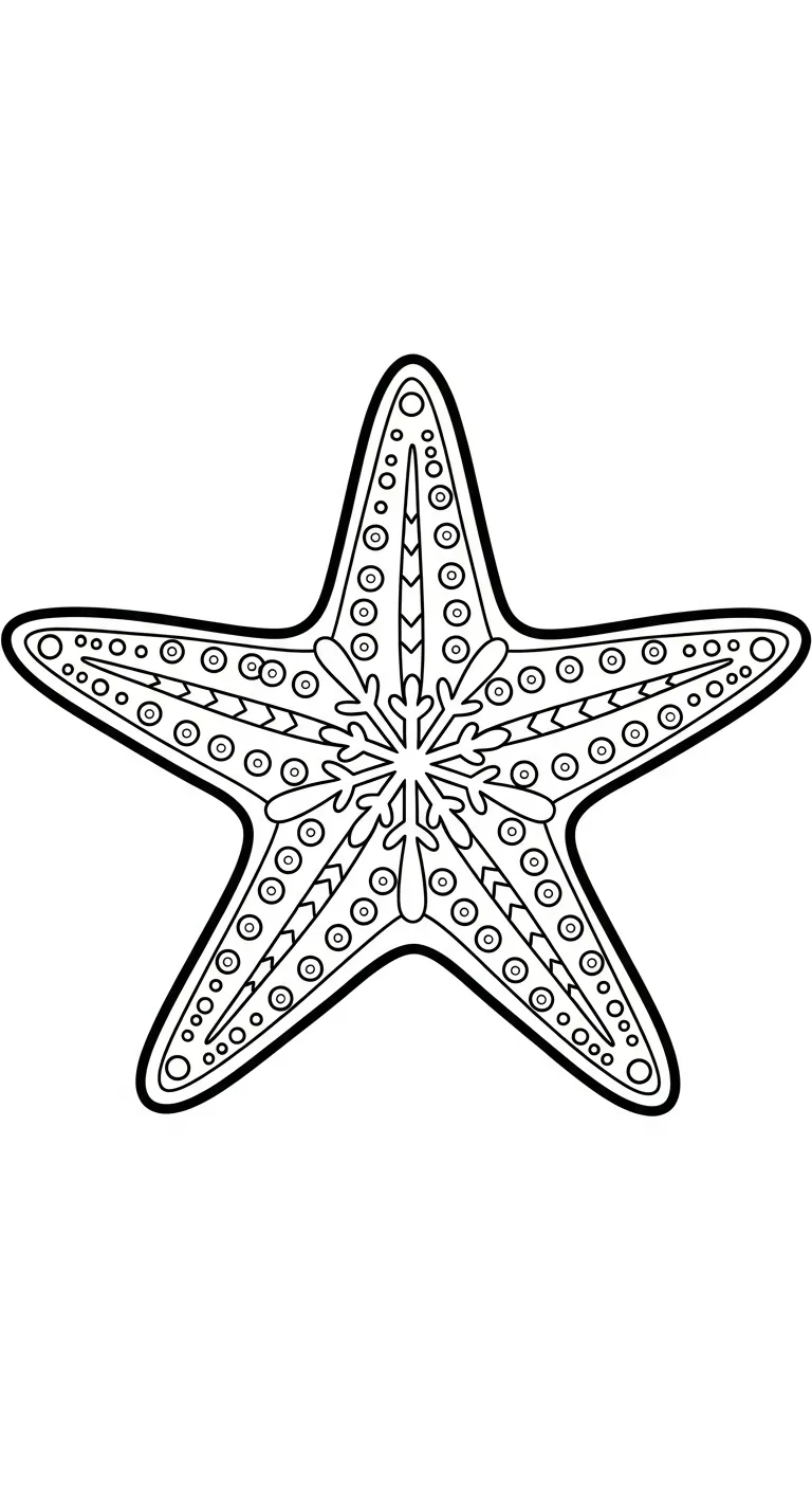 in hình tô màu Sao Biển cho bé 5 tuổi