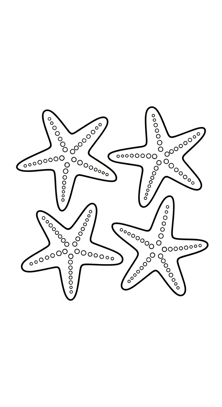 file tranh tô màu Sao Biển cho bé in