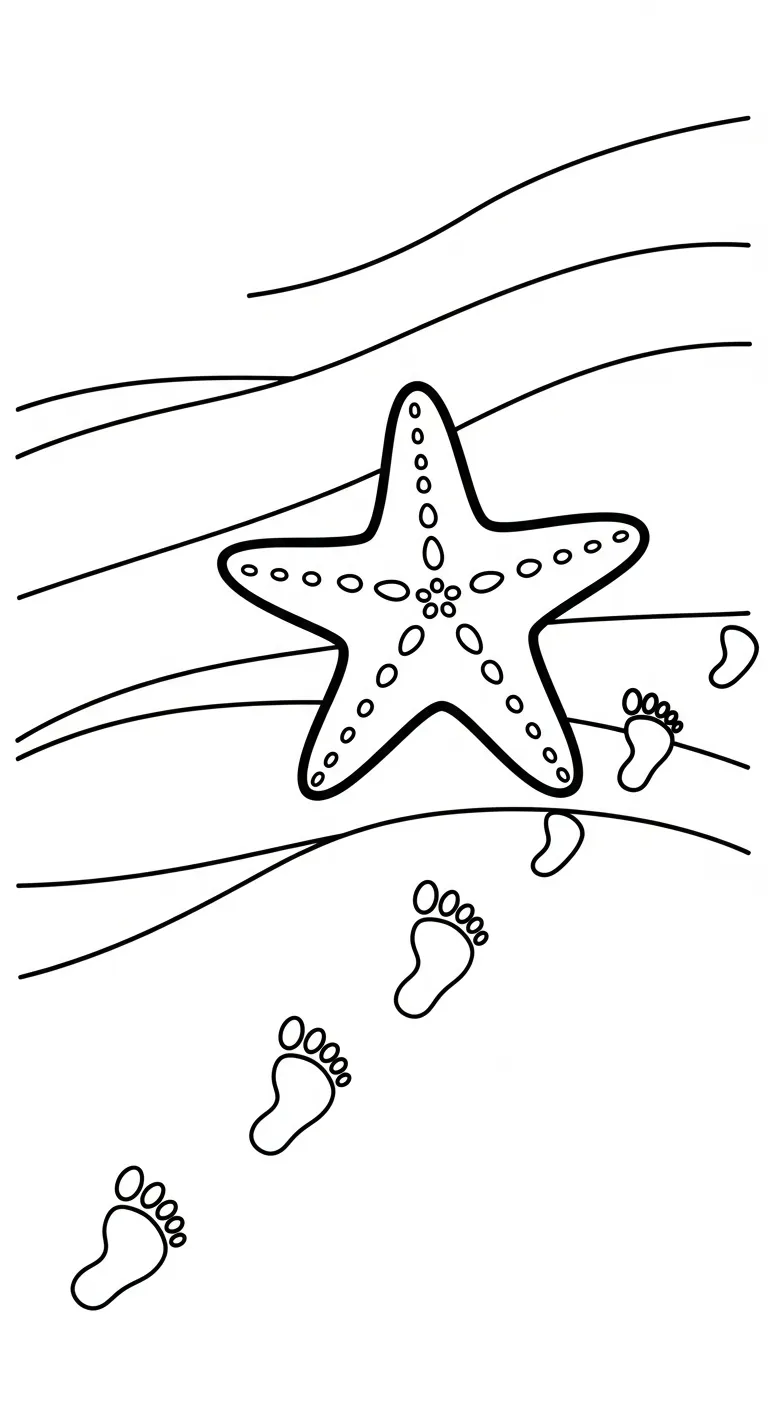 tranh tô màu Sao Biển cho bé đơn giản
