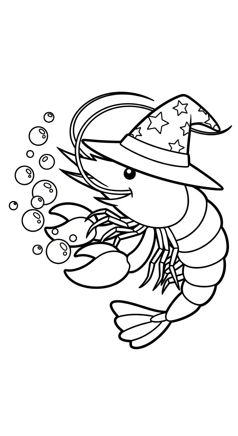 file hình tô màu Tôm cho bé 4-5 tuổi