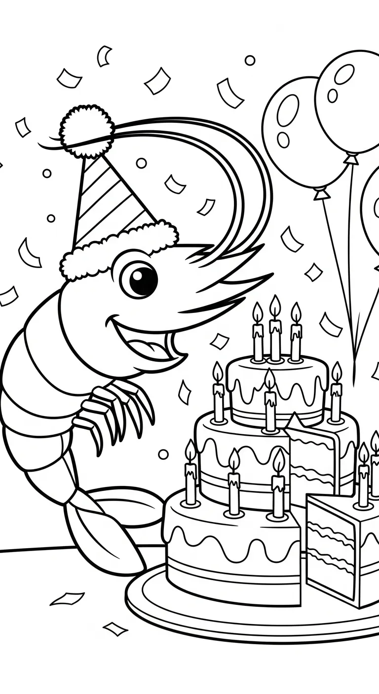 tranh tô màu Tôm cho bé