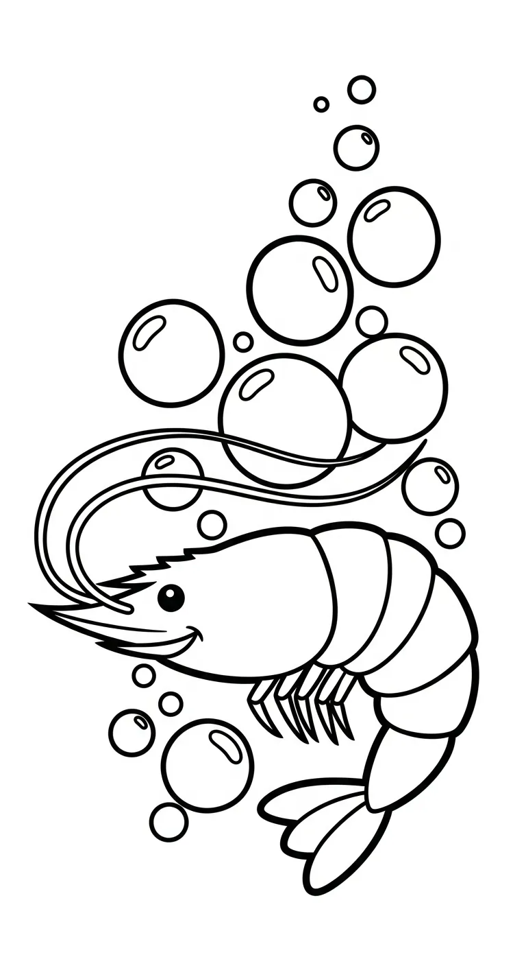 in hình tô màu Tôm cho bé