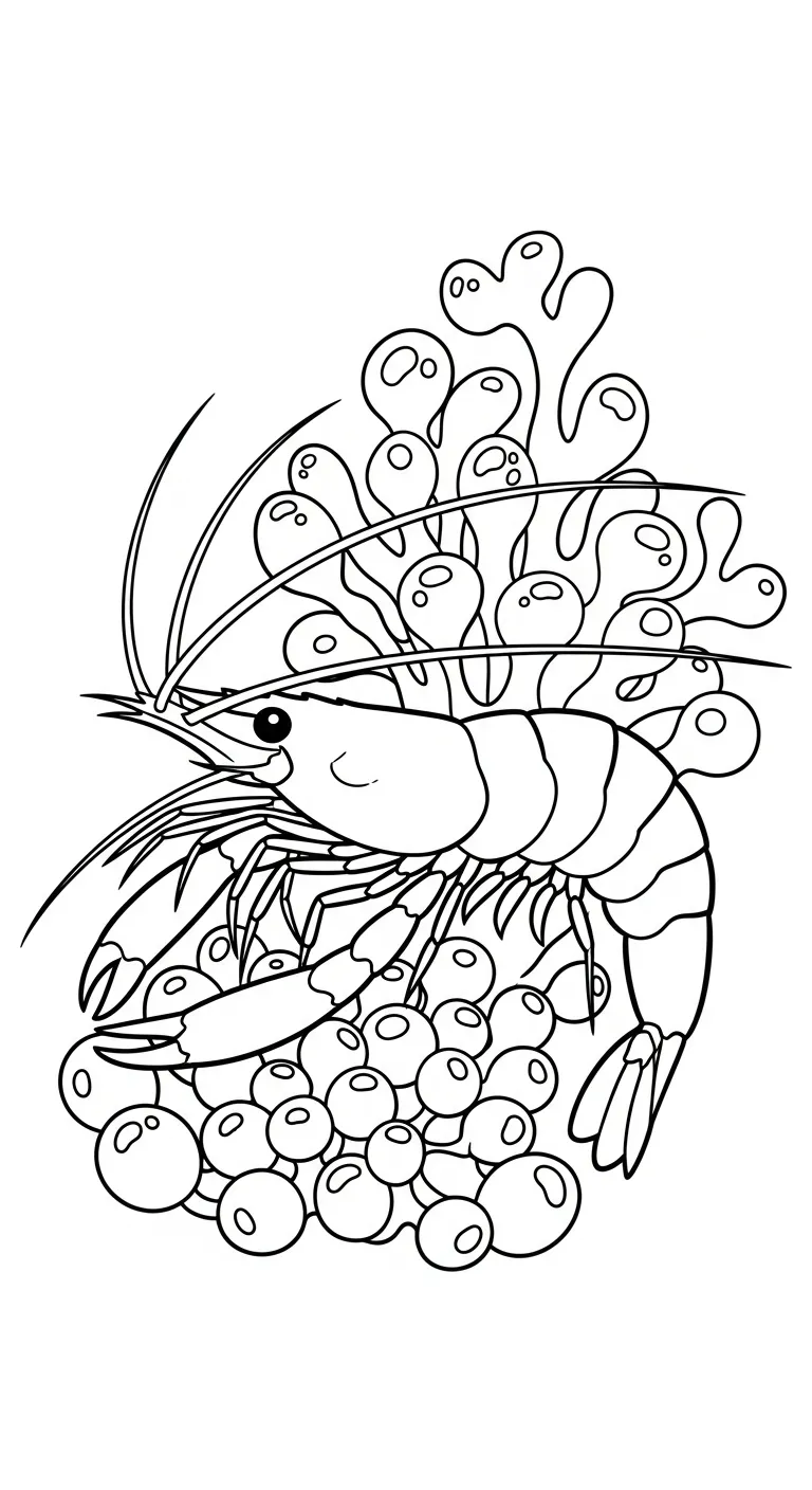 in hình tô màu Tôm cho bé 6 tuổi