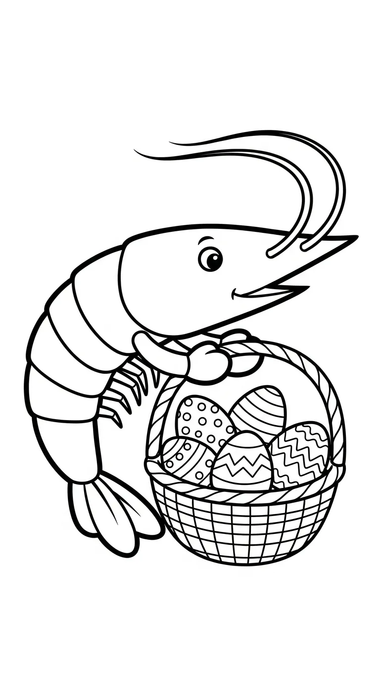 tranh tô màu Tôm cho bé 5 tuổi miễn phí