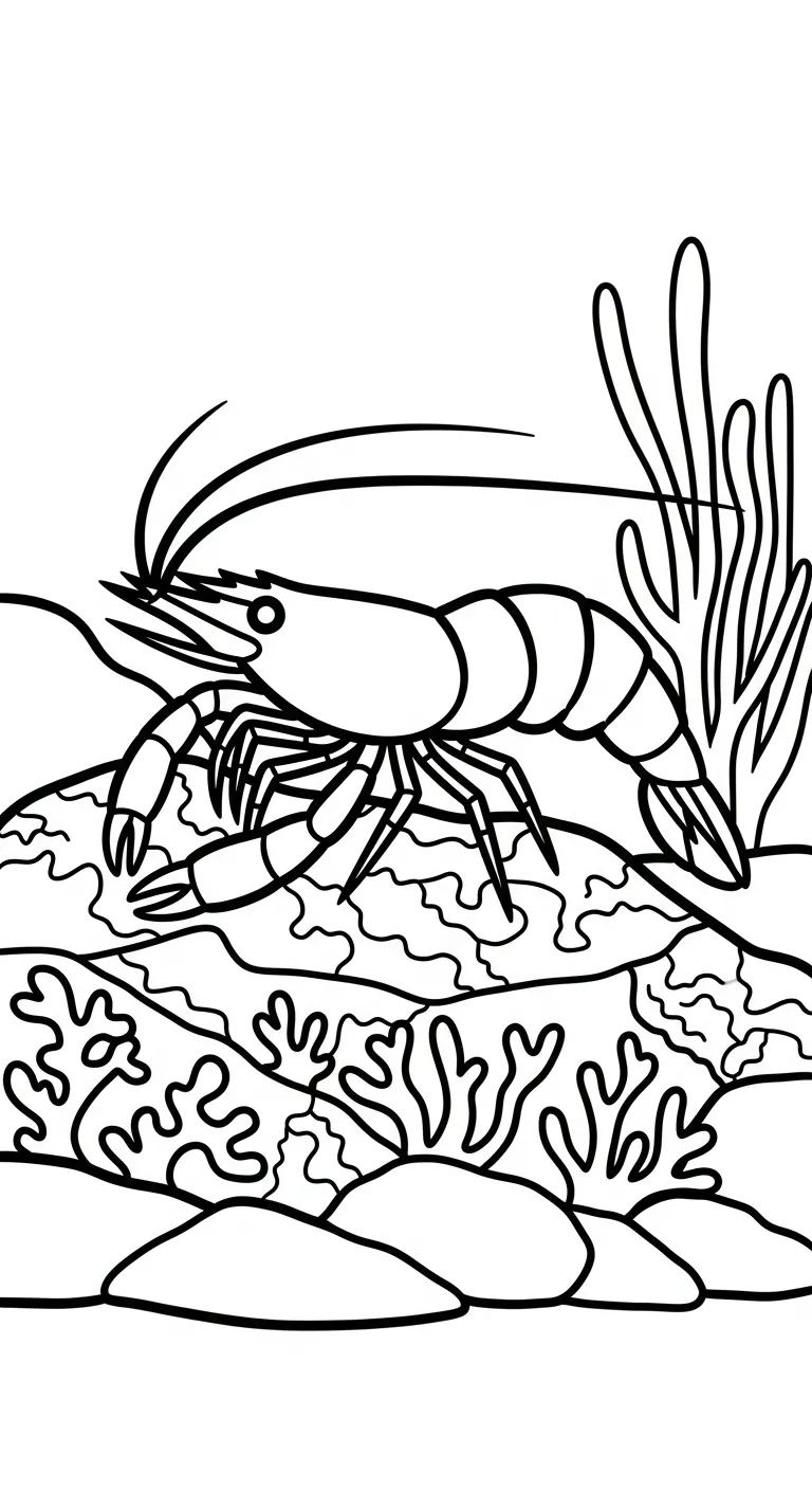 file tranh tô màu Tôm cho bé in