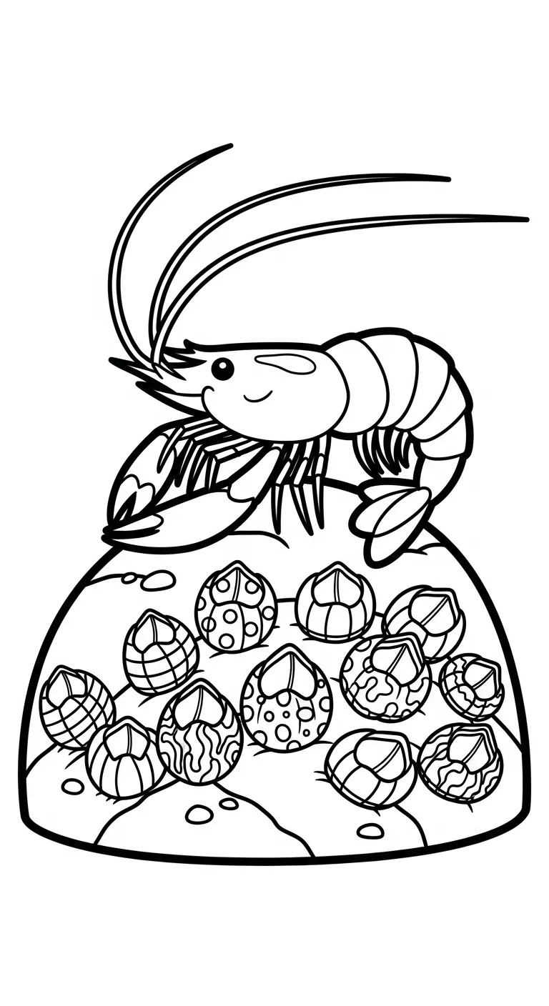 in hình Tôm cho bé tập tô