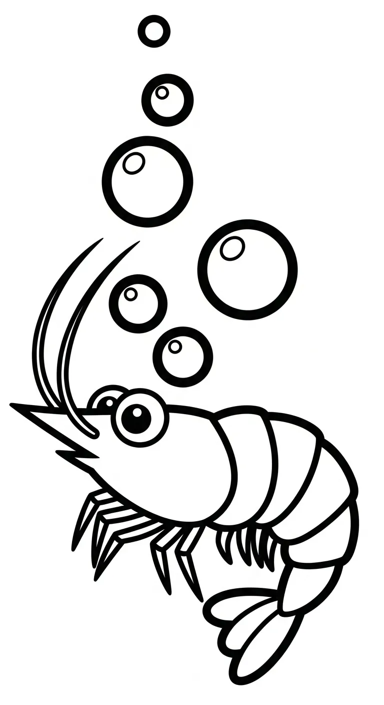 tranh tô màu Tôm cho bé 6 tuổi