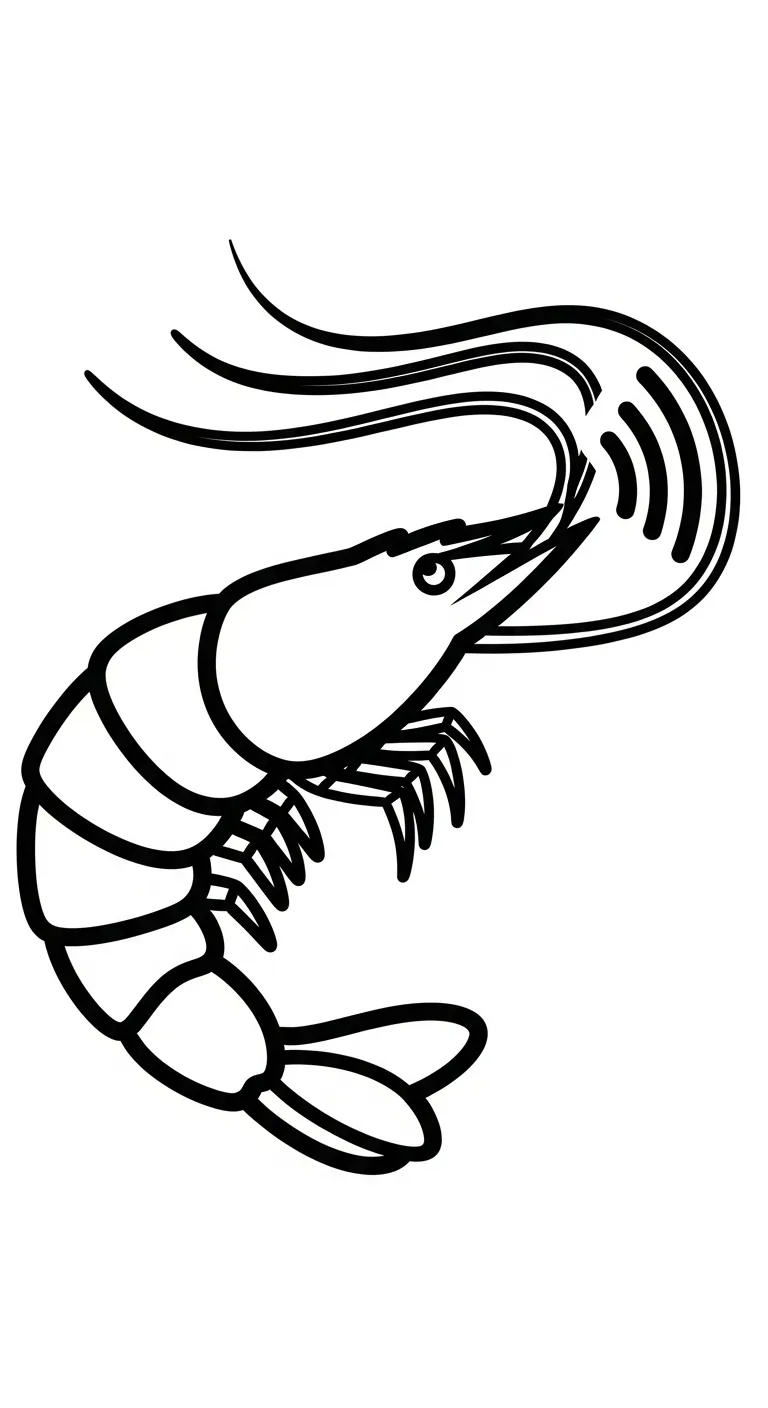 tranh tô màu Tôm cho trẻ em