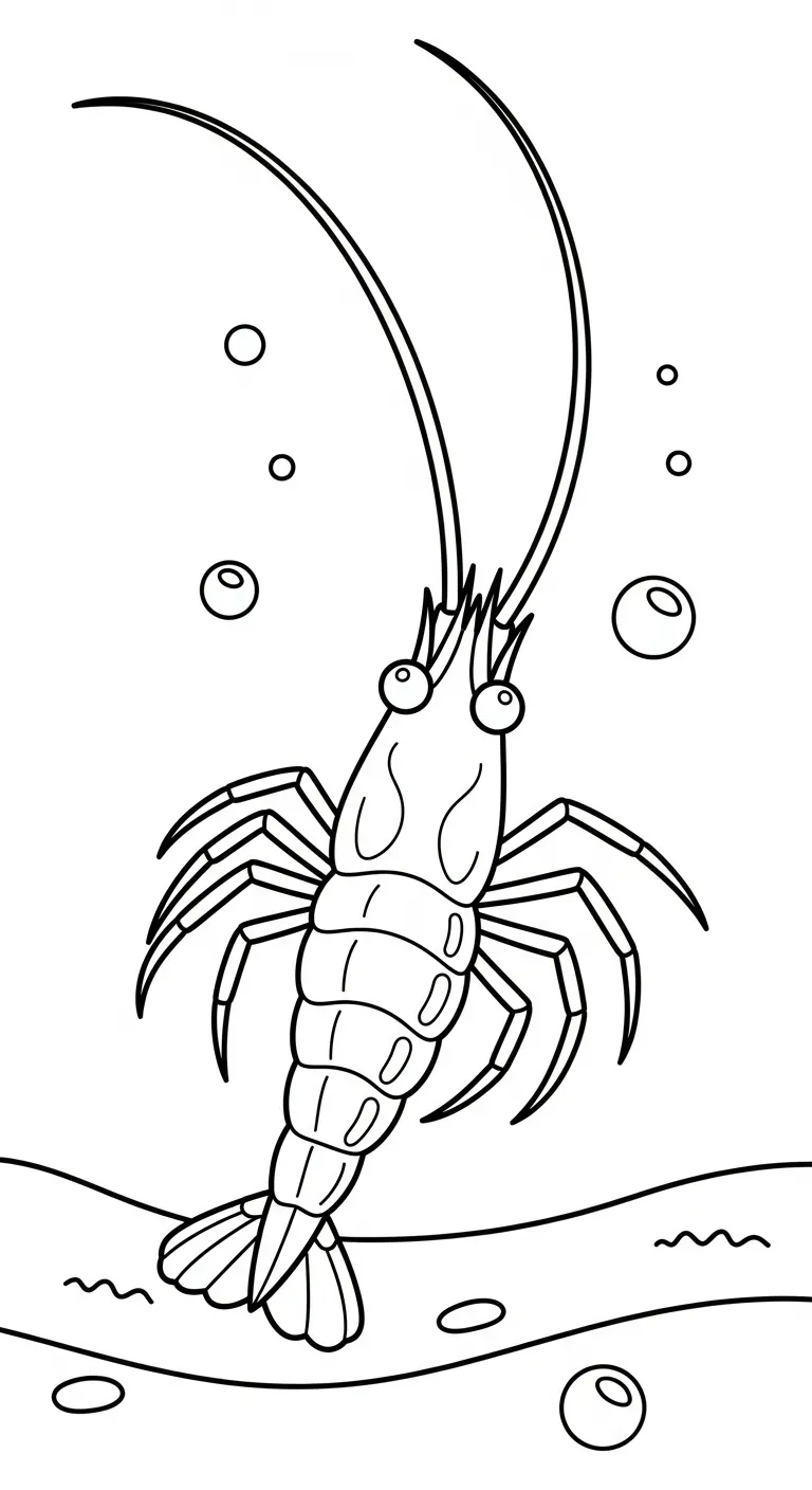 file hình tô màu Tôm cho bé in