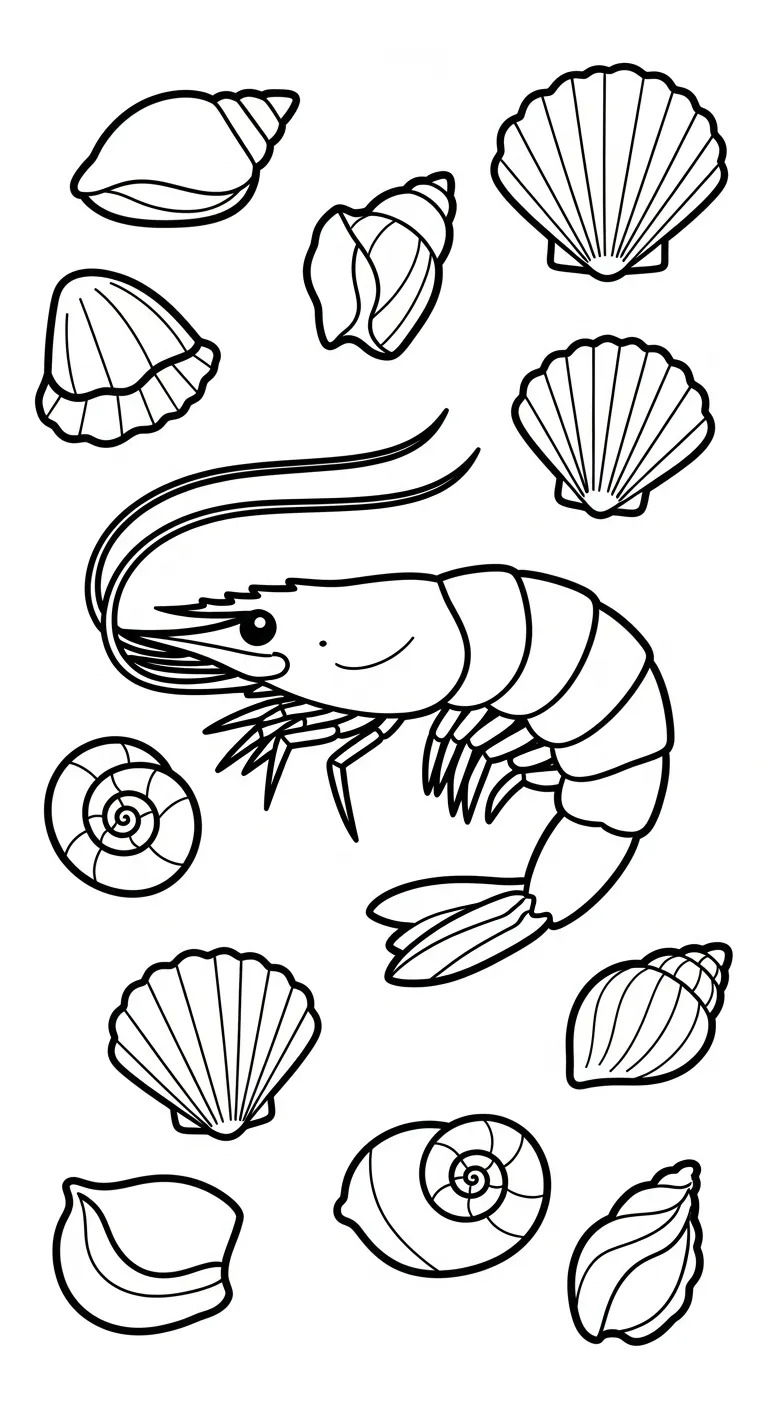 tải tranh tô màu Tôm cho bé miễn phí