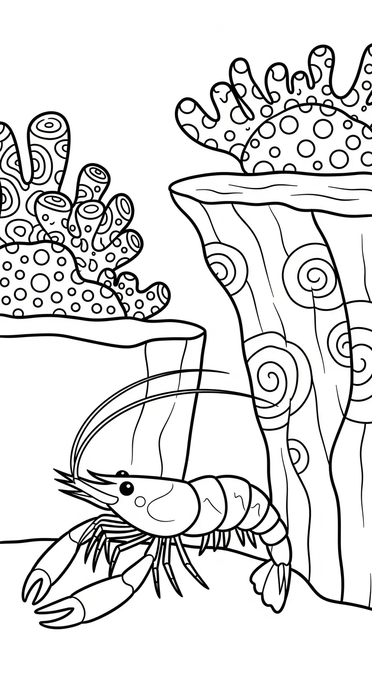 hình tô màu Tôm cho bé 3 tuổi miễn phí 2