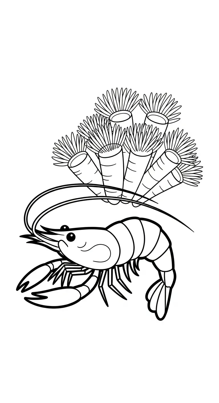 hình tô màu Tôm cho bé 3 tuổi miễn phí 3