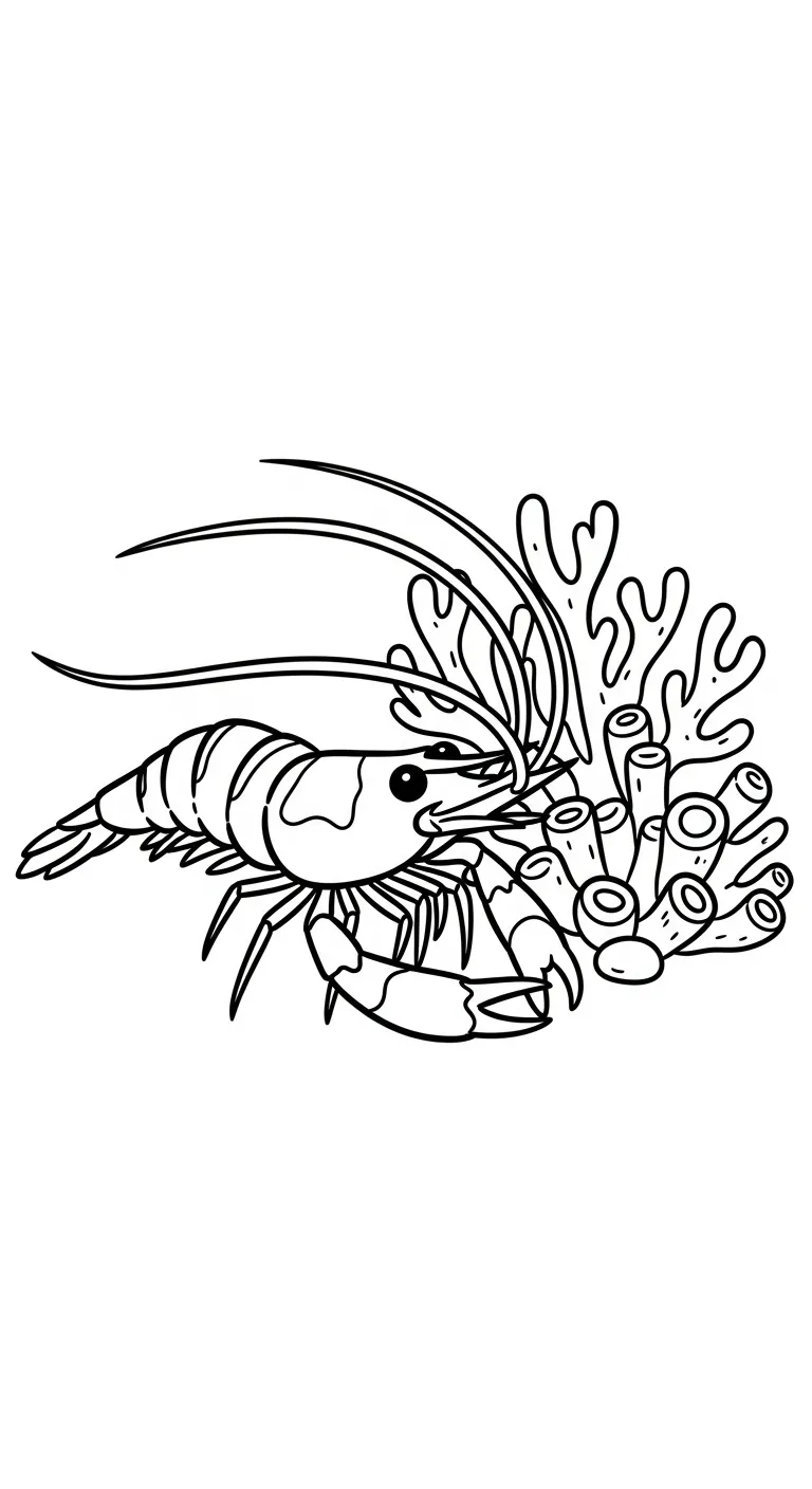 hình tô màu Tôm cho bé 7-8 tuổi