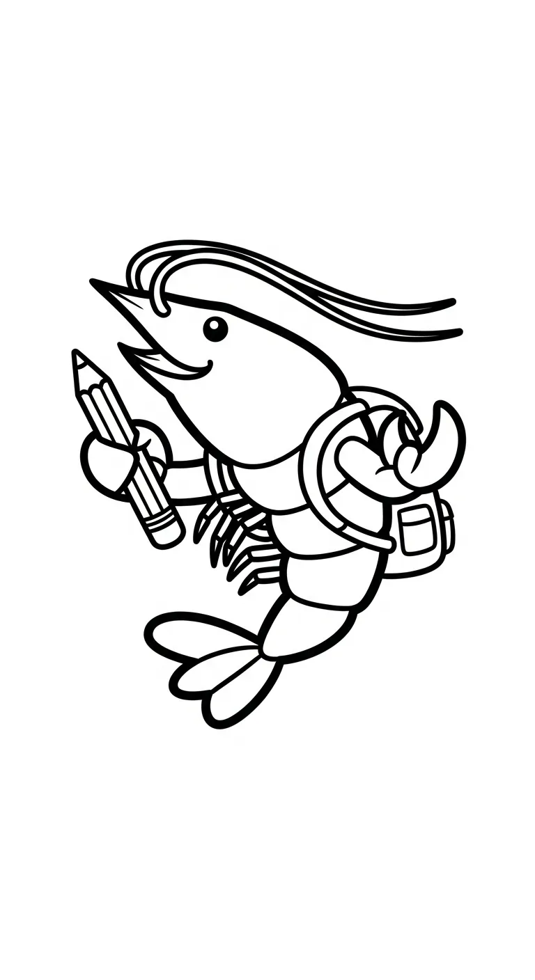 tranh tô màu Tôm rõ nét