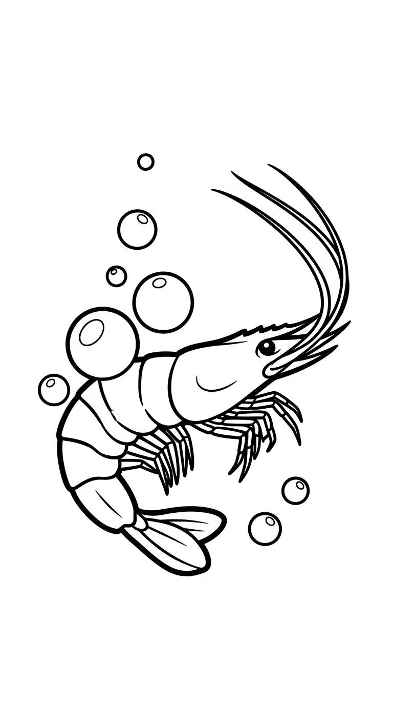 in tranh tô màu Tôm cho bé 6 tuổi
