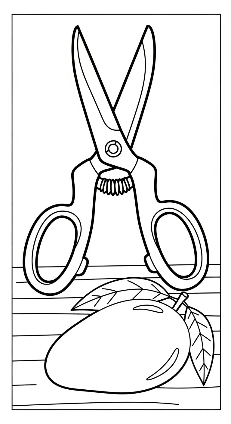 in hình tô màu Xoài cho bé 3 tuổi