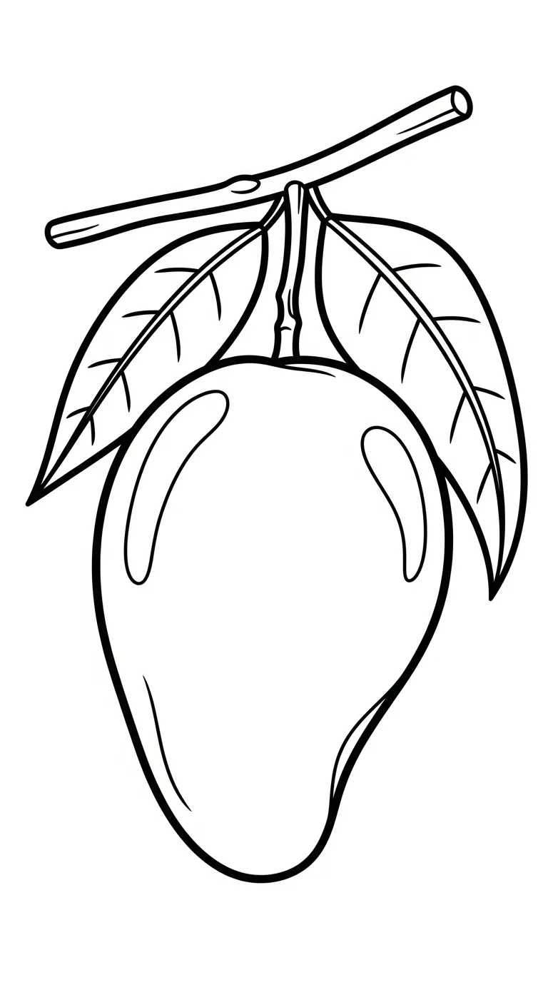 mẫu in hình tô màu Xoài cho bé 1