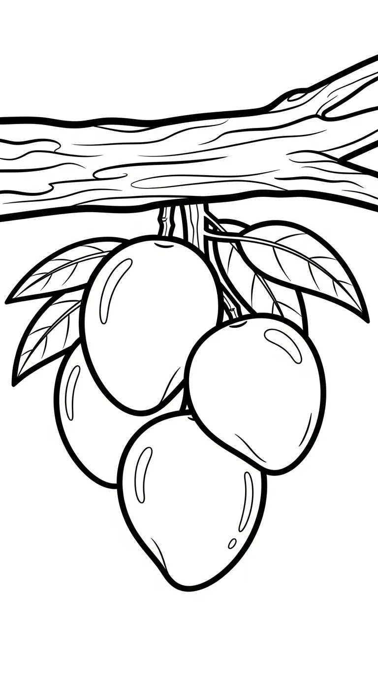 tải tranh tô màu Xoài cho bé 5 tuổi