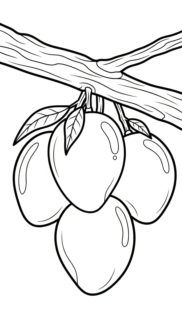 hình tô màu Xoài cho bé 3 tuổi