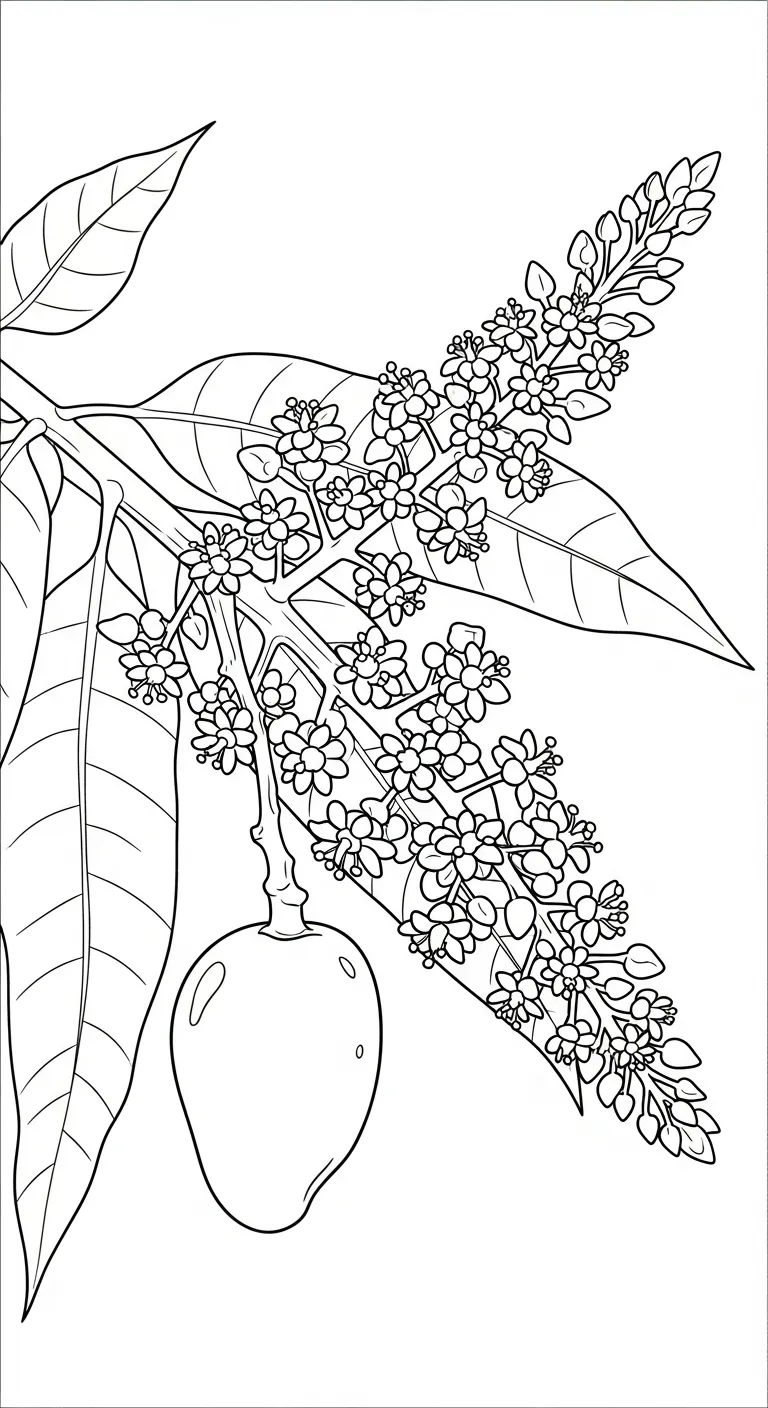 hình tô màu Xoài cho bé 3 tuổi 1