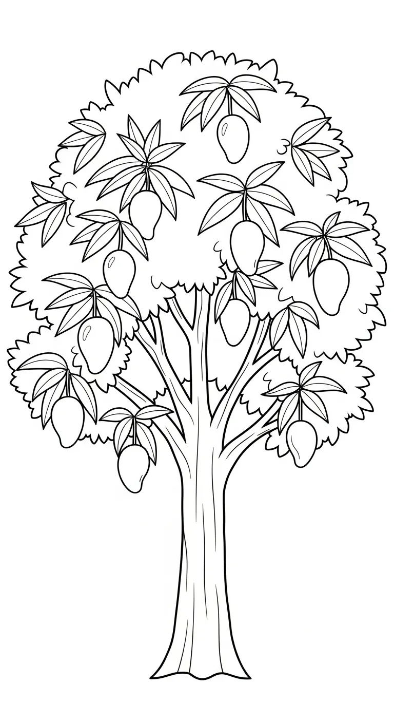 in hình tô màu Xoài miễn phí