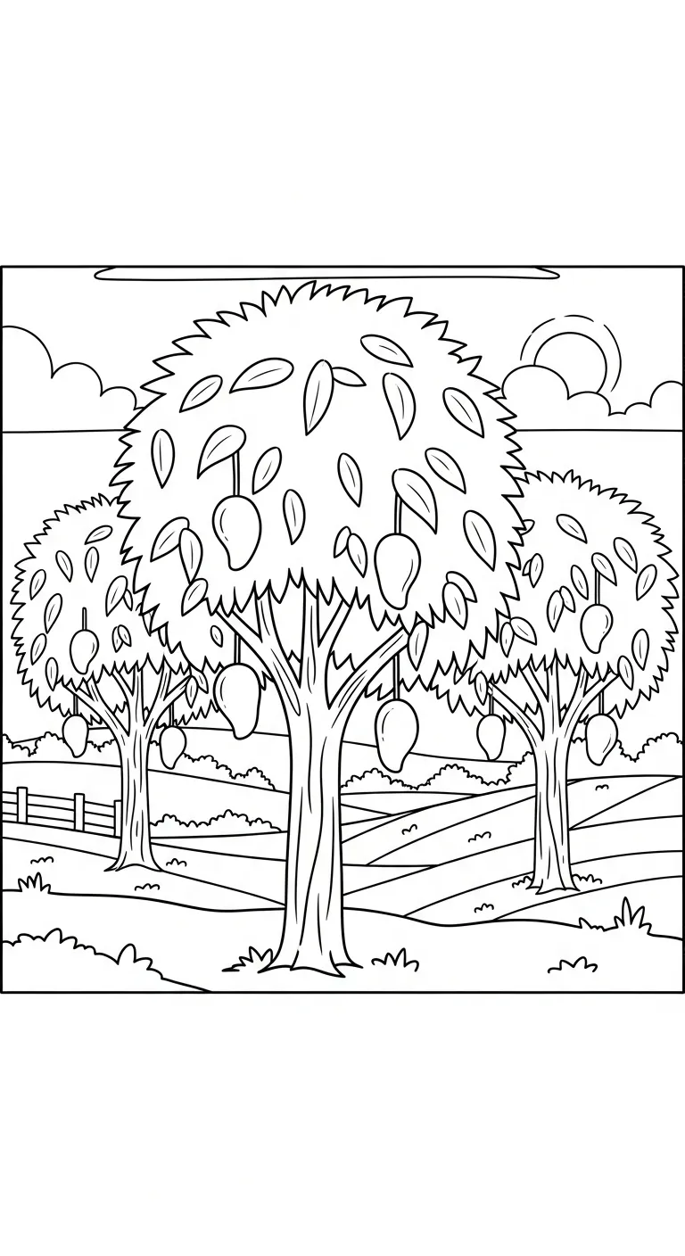 hình tô màu Xoài cho bé tải về