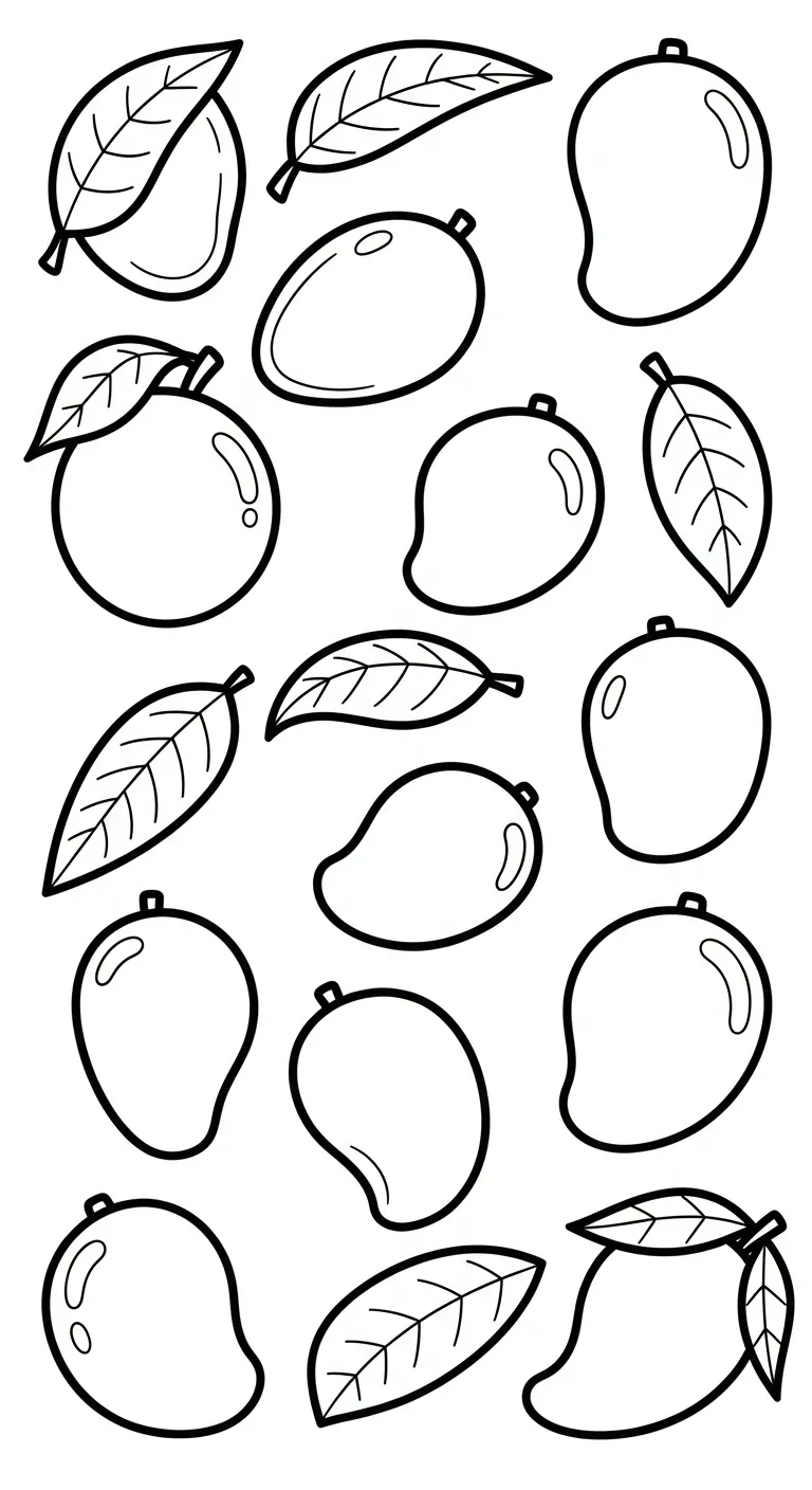 hình tô màu Xoài cho bé 6 tuổi miễn phí