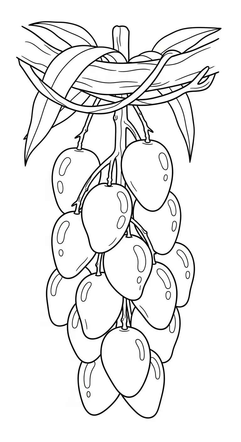 hình tô màu Xoài cho bé 4 tuổi miễn phí