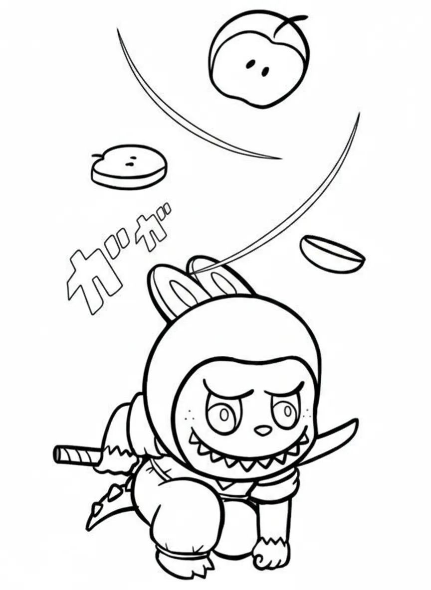 in tranh tô màu labubu cho bé 4 tuổi