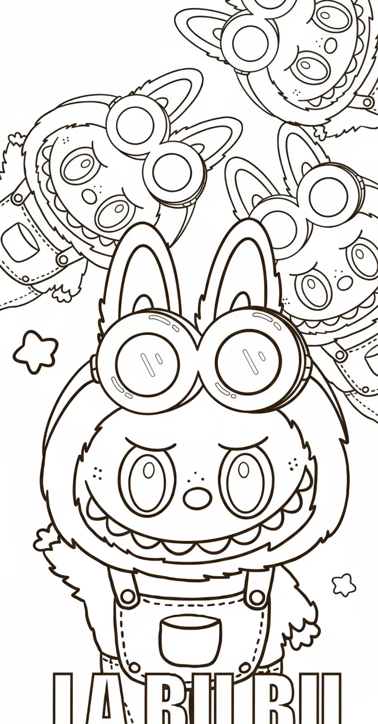 tranh tô màu labubu cho bé 5 tuổi miễn phí