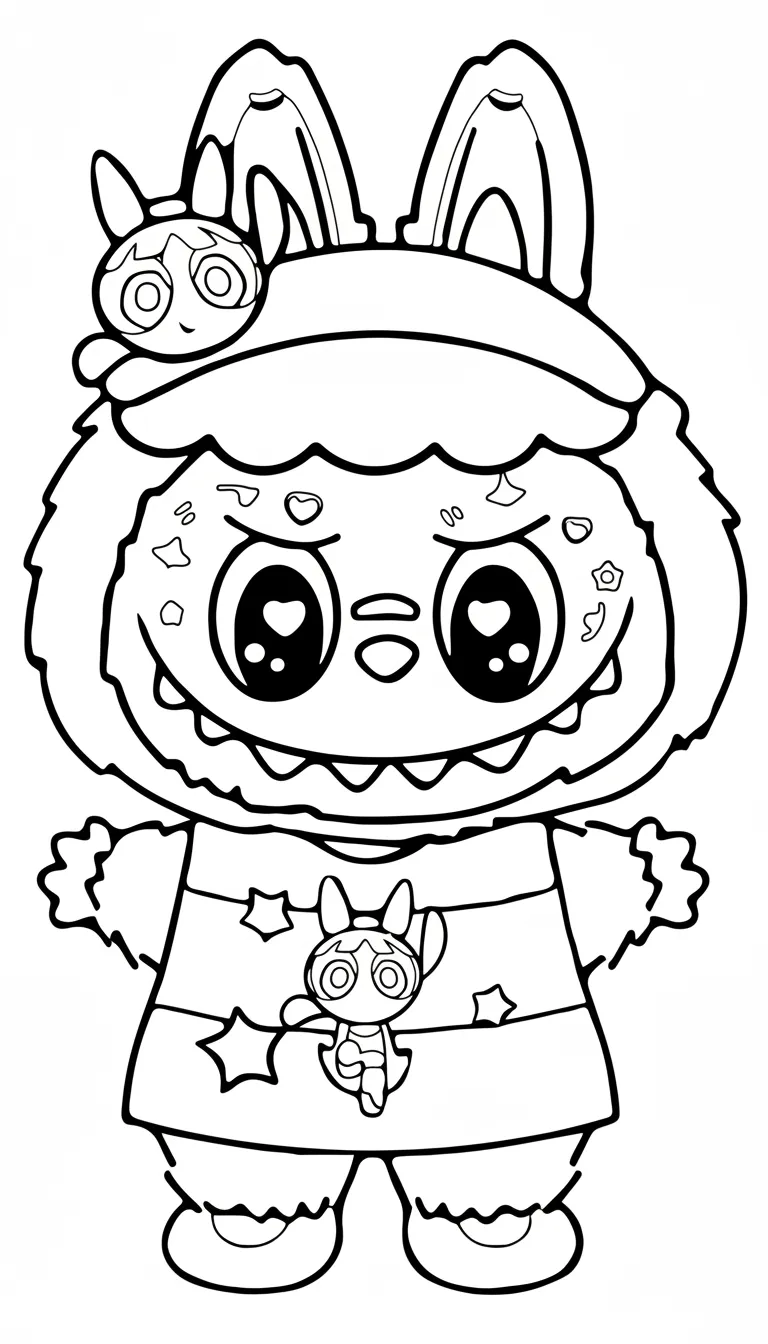 hình tô màu labubu cho bé tải miễn phí 1