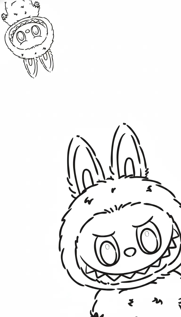 mẫu hình tô màu labubu cho bé