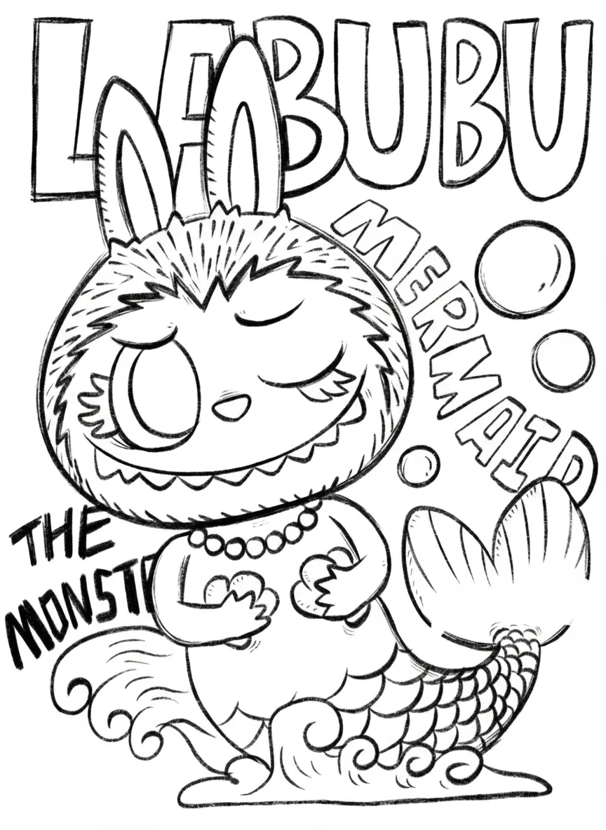 hình tô màu labubu cho bé 3 tuổi 1