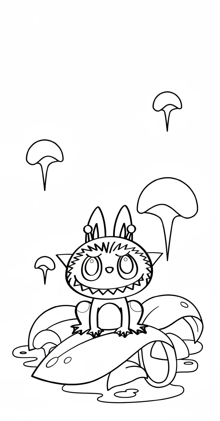 hình tô màu labubu cho bé tải miễn phí