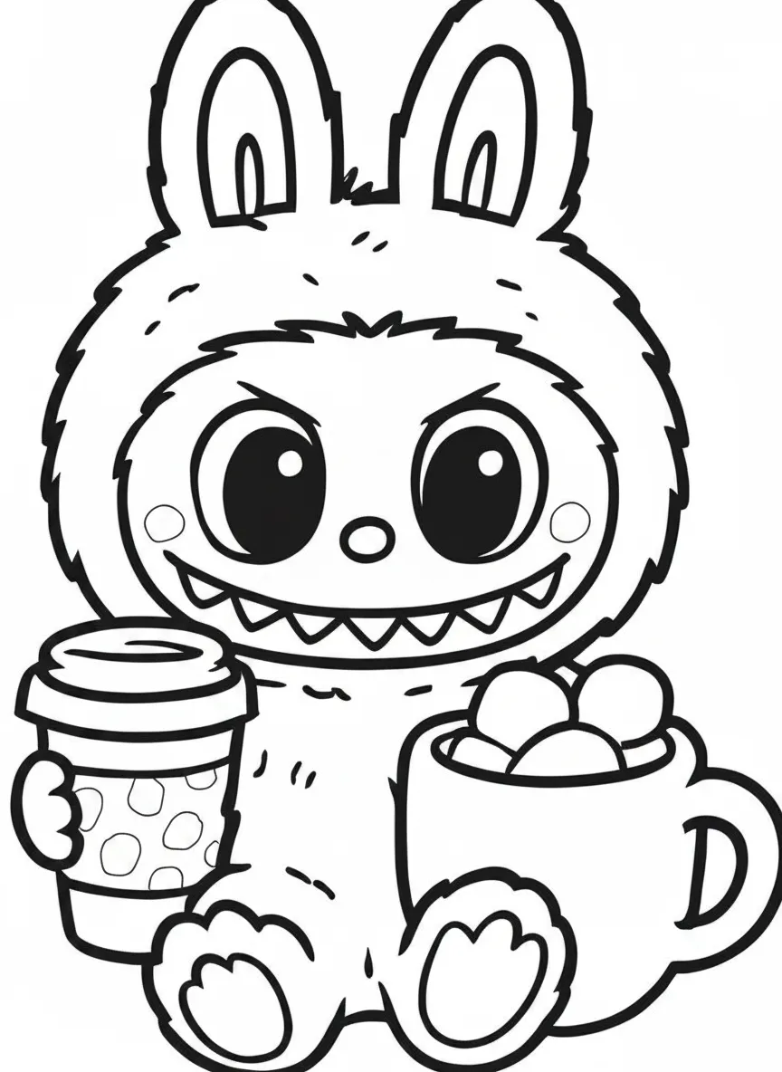 in tranh tô màu labubu 1